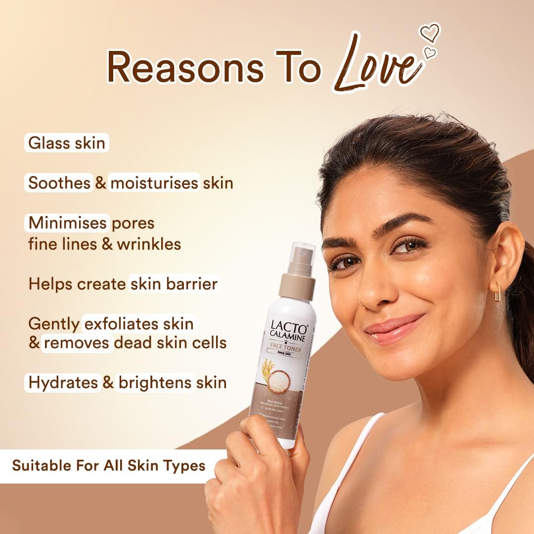 Lacto Calamine Rice Toner | 120ml | Rice Water Toner Korean Skincare for Glass Skin with Vitamin C, Glycolic Acid, Niacinamide | Face Toner for All Skin Types | thumbnail