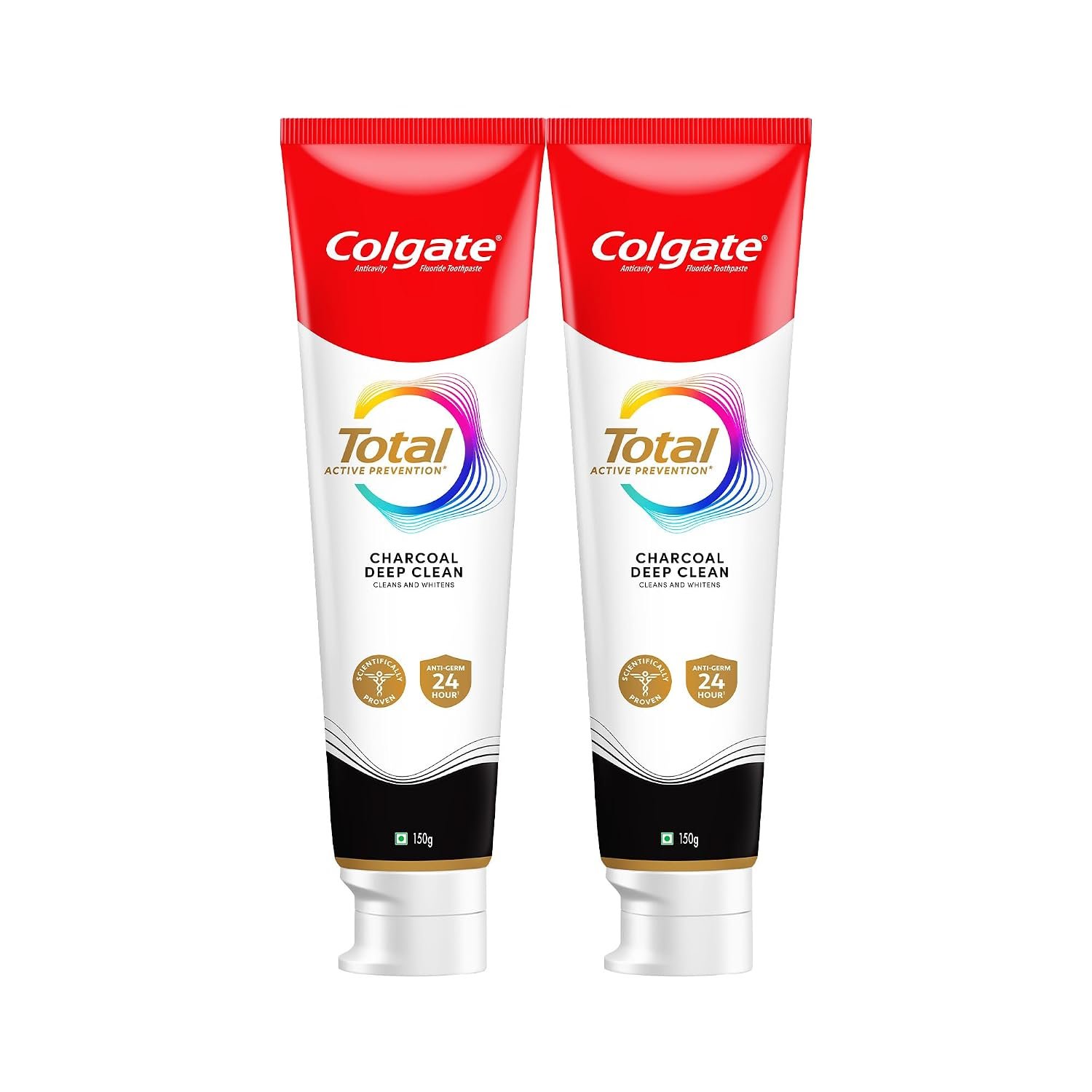 Colgate Total (300 gm) Charcoal Deep Clean Anti-germ Toothpaste, Combo Pack, Whole Mouth Health, With 12-Hour Anti-Germ Protection thumbnail