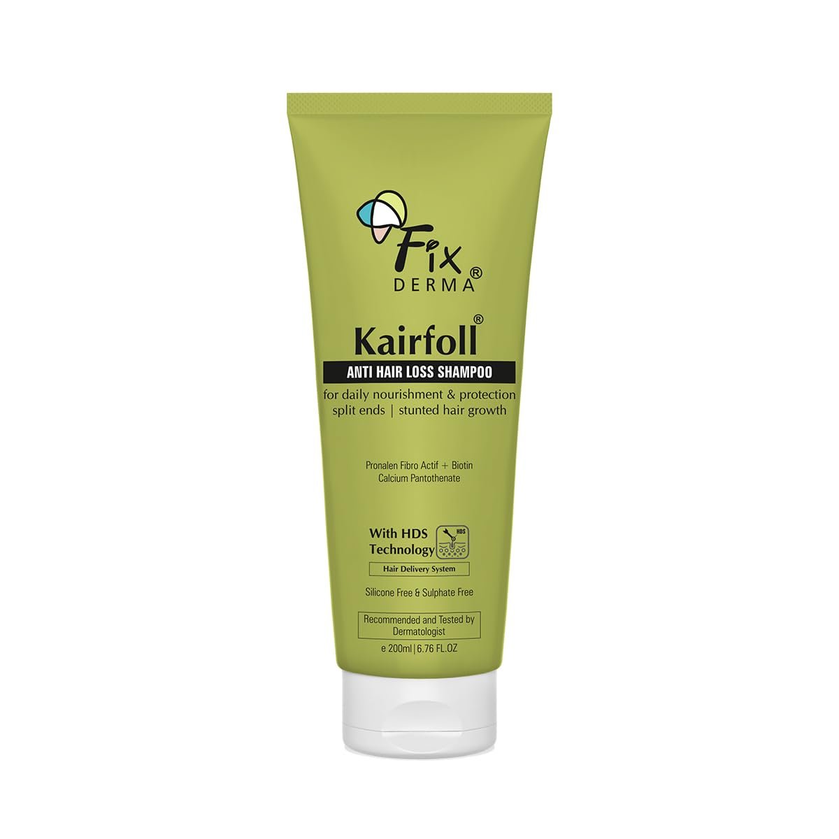 Fixderma Kairfoll Anti Hairloss Shampoo for Hair Fall Control | Anti-Dandruff Shampoo for Women & Men - 200 ml thumbnail
