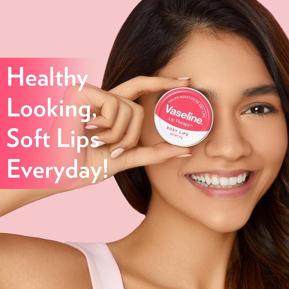 Vaseline Lip Tins Rosy Lips, 17 g | Provides Hydration, Sheer Pink Tint & Glossy Shine thumbnail