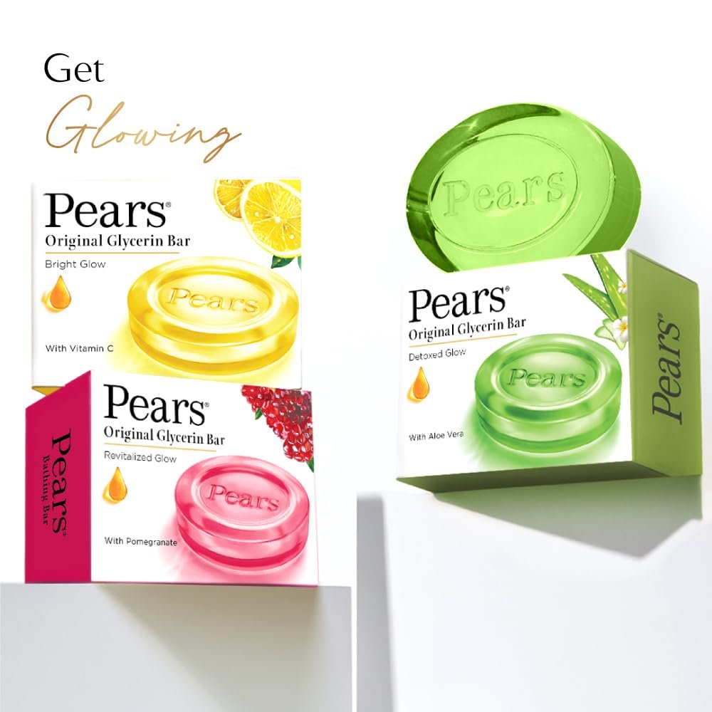 Pears Naturalé Aloe Vera Detoxifying Soap Bar | Refreshing Cleansing Bathing Soap for Clean, Soft & Fresh-Looking Skin | Pack of 4 × 125g (500g Total) thumbnail