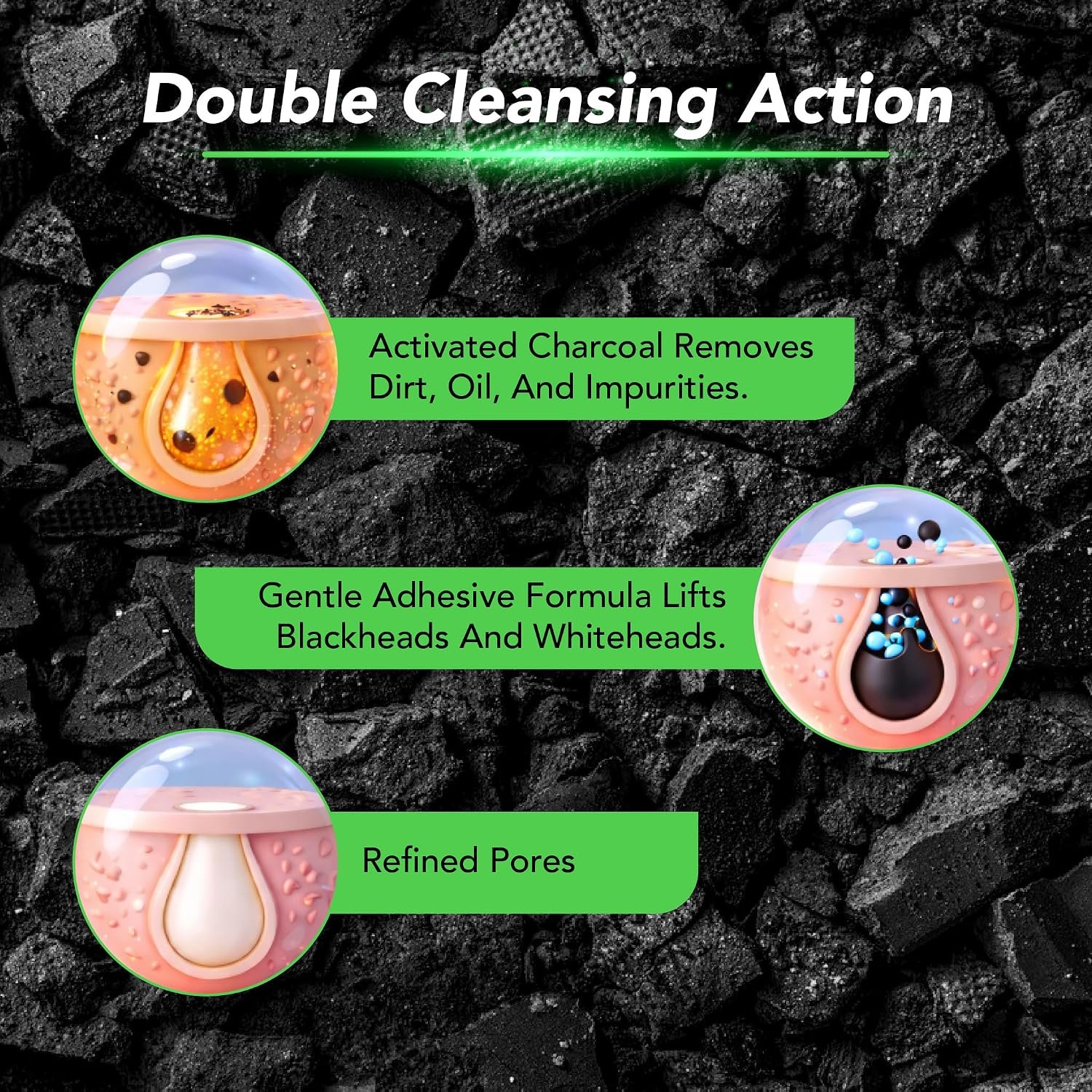DR.RASHEL Beauty Elixirs Bamboo Charcoal Nose Pore Strips for Blackhead Removal, Activated Charcoal Deep Cleansing & Oil Control, Painless Pore Care for Men & Women,(10 Strips + 10 Cleansing thumbnail