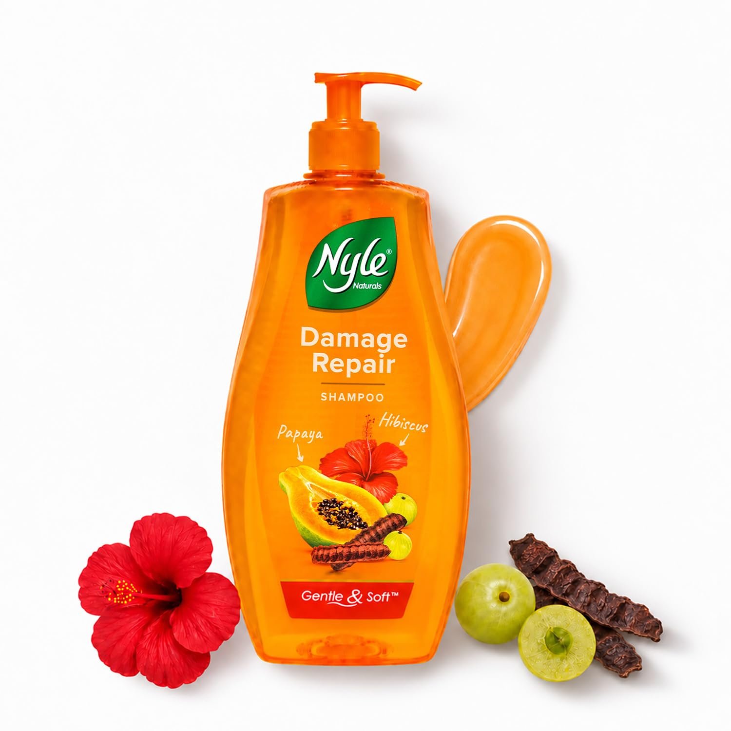 Nyle Naturals Damage Repair Shampoo with Papaya & Shikakai | Nourishing Shampoo for Damaged & Dry Hair | Helps Cleanse, Strengthen & Improve Hair Manageability | 800ml thumbnail