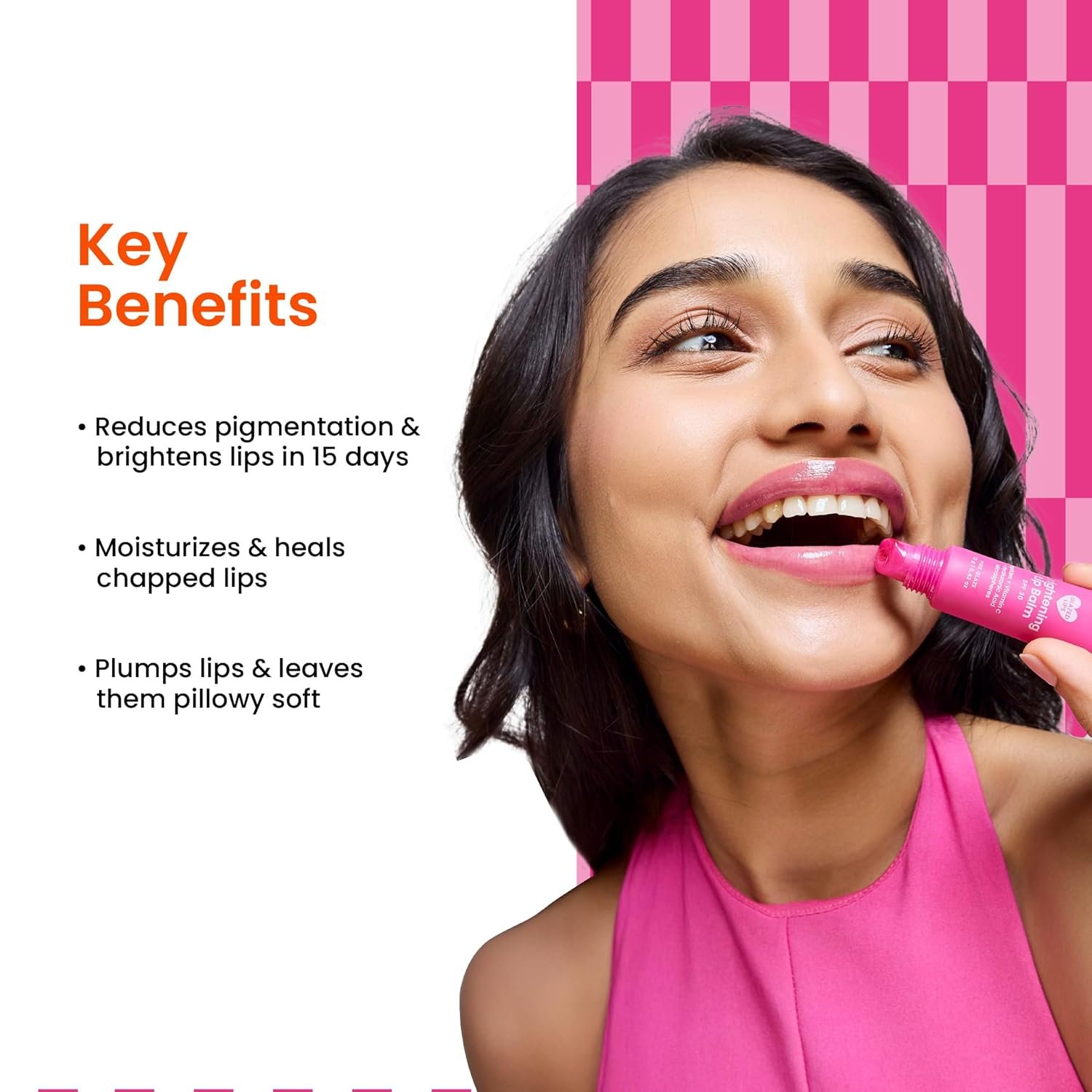 Foxtale SPF 30 Brightening Lip Balm for Dark Lips with Peptides & Vitamin C | Brightens | Hydrates | Tinted Lip Balm - Pink Glaze 12gm thumbnail