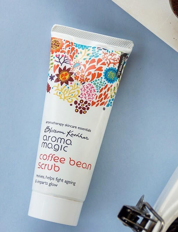 Aroma Magic Coffee Bean Scrub | Treats blackheads, brightens, clears pores, & protects skin With shea butter, olive oil, honey, lemongrass, juniper berry & grapefruit essential oil | 100ml thumbnail