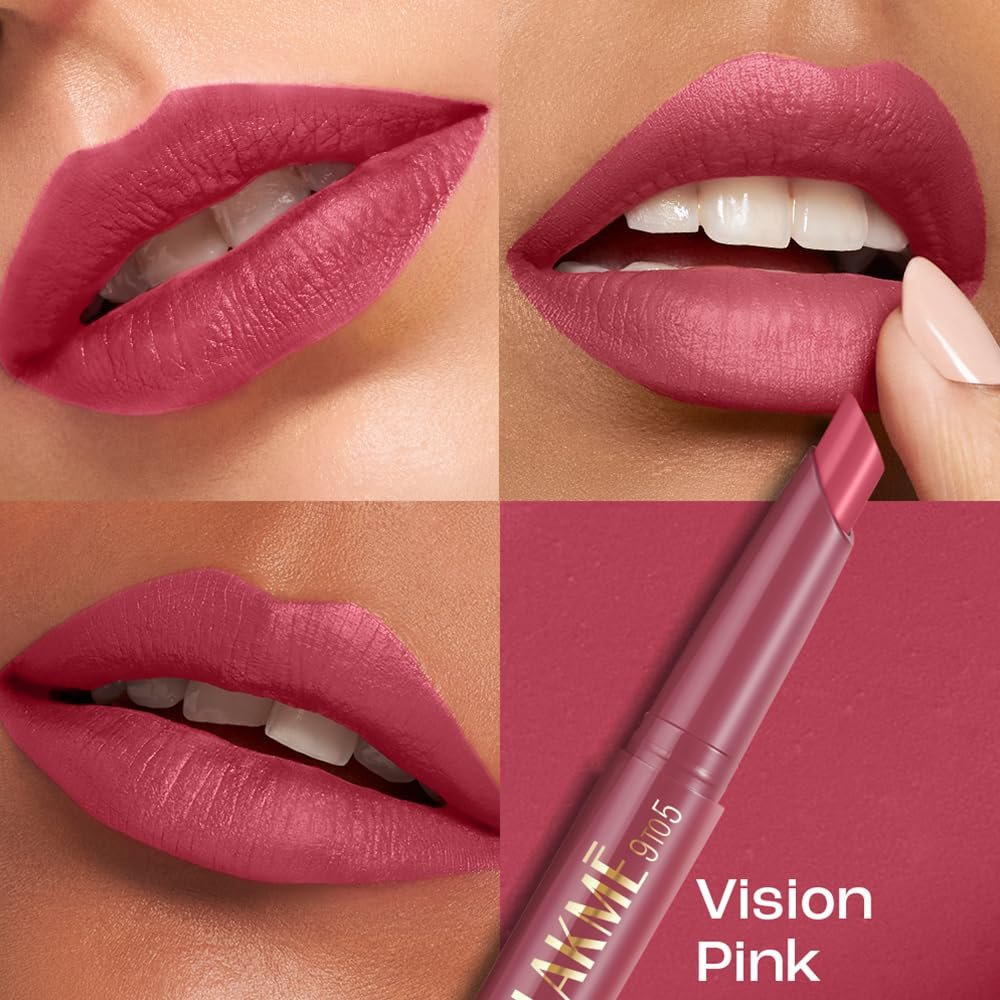 Lakme 9 to 5 Forever Matte Lip Crayon, Vision Pink, 1.1g, for Smooth and Supple Lips, with Vitamin C, Matte Finish, 8 Hr Hydration, Long Lasting all day comfort, Retractable Crayon thumbnail