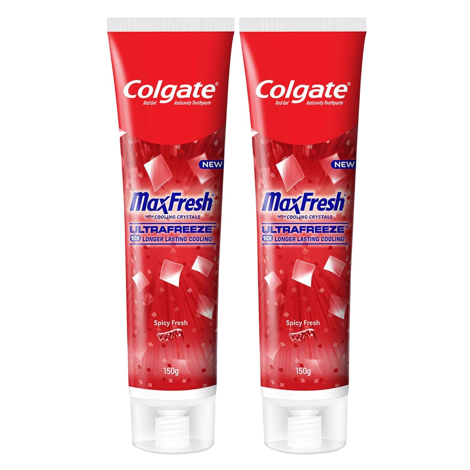 Colgate Max Fresh Toothpaste, Red Gel Paste with Menthol For Tooth Decay Prevention, Cavity Protection, Gum Protection, Whitening, Eliminates Bad Breath (300g, 150g X 2, Spicy Fresh, Saver P thumbnail