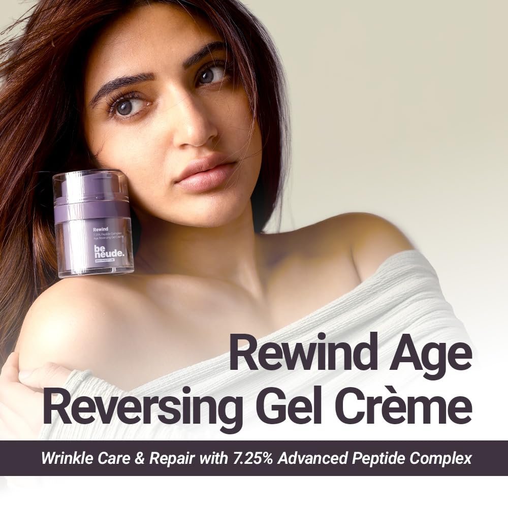 Rewind Age Reversing Gel Creme with 7.25% Advanced Peptide Complex for Wrinkle Reduction Fine Lines Smoother Firmer Skin with Vitamin C and Mandelic Acid Lightweight Anti Ageing Moisturizer thumbnail