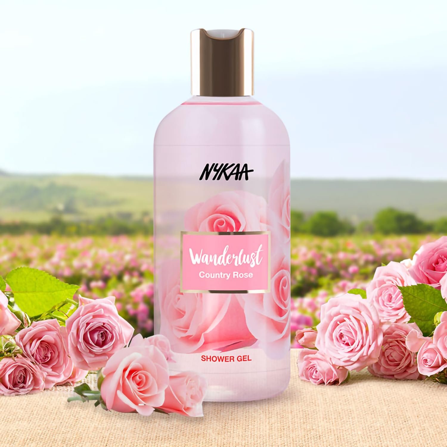 Wanderlust Country Rose Shower Gel, 300 ml| Nourishes & Hydrates| Gentle Cleanser| Floral Fragrance of Country Rose |Enriched With Aloe Vera| Paraben-Free, Vegan Formula| thumbnail