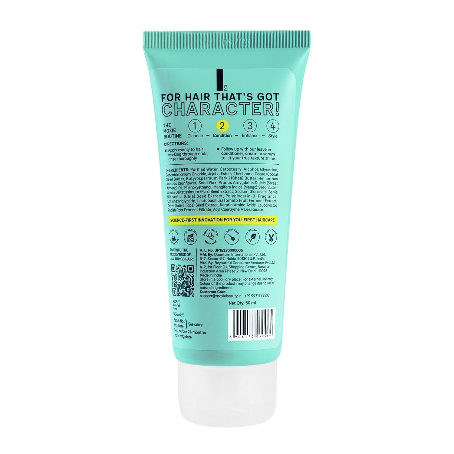 Moxie Beauty Ultra Hydrating Conditioner for Dry & Frizzy Hair 50 ml Triple Butter Blend | Sulphate, Paraben & Silicone-Free | Deep Nourishment for Wavy & Curly Hair thumbnail