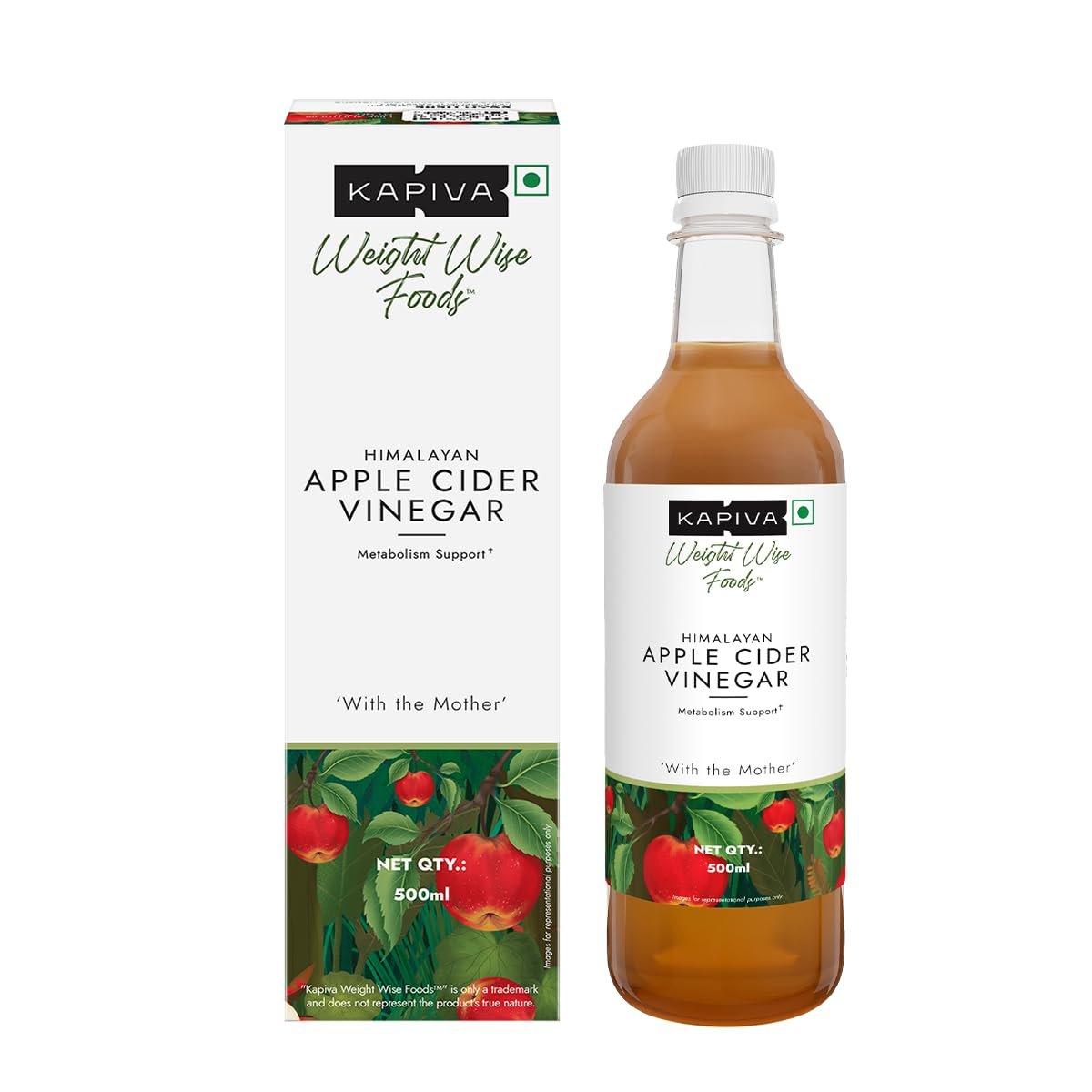 Kapiva Himalayan Apple Cider Vinegar with Mother 500ml | Raw & Unfiltered | Helps with Digestion & Weight Care thumbnail