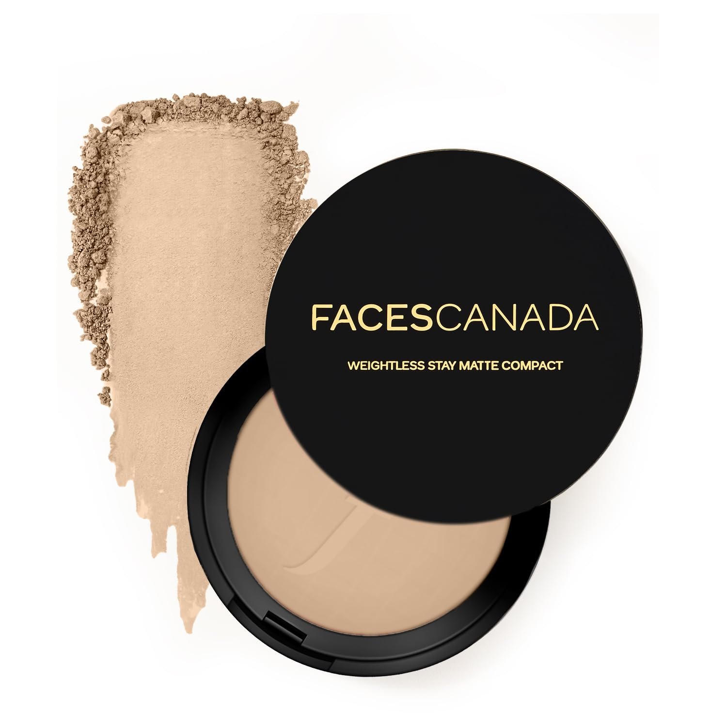 FACESCANADA Weightless Stay Matte Finish Compact Powder - Sand, 9 G| Pressed Powder For All Skin Types - Sand 04