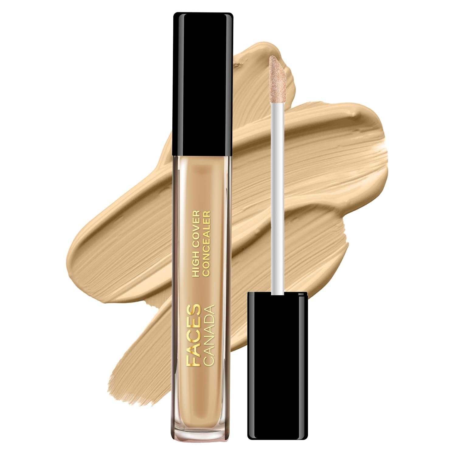 FACESCANADA High Cover Concealer - Sand Beige 01|High Coverage Liquid Concealer| With Shea Butter & Vitamin E For All Skin Type - 4 Ml