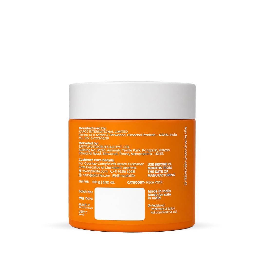 PLIX Pumpkin Exfoliating Face Mask for Smooth, Soft & Brighter-Looking Skin | With Pumpkin & Sea Buckthorn Extract | For All Skin Types | 100g thumbnail