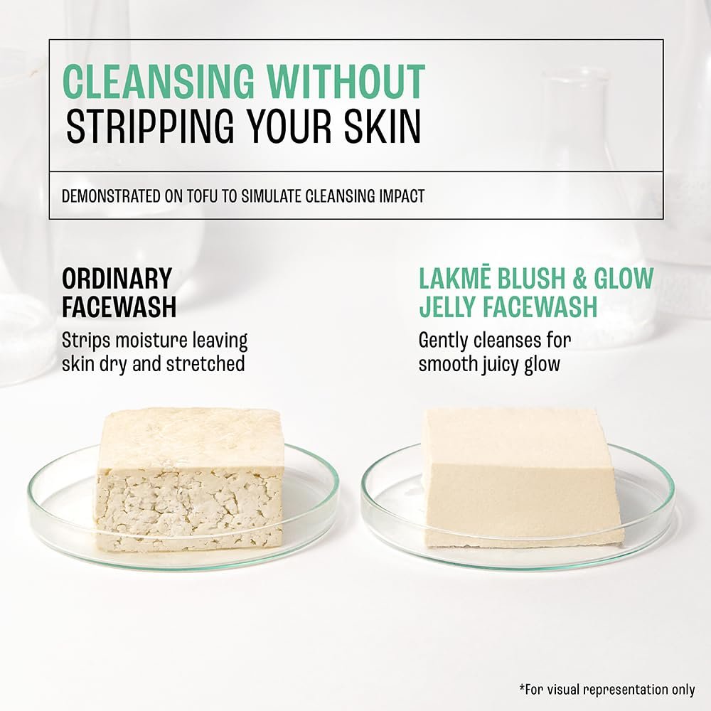 LAKME Blush & Glow, Gentle Jelly Face Wash, 100 g, for Fresh Visible Glow, with Avocado Matcha & Salicylic Acid, Unclogs Pores Effectively, Ideal for Oily & Combination Skin thumbnail