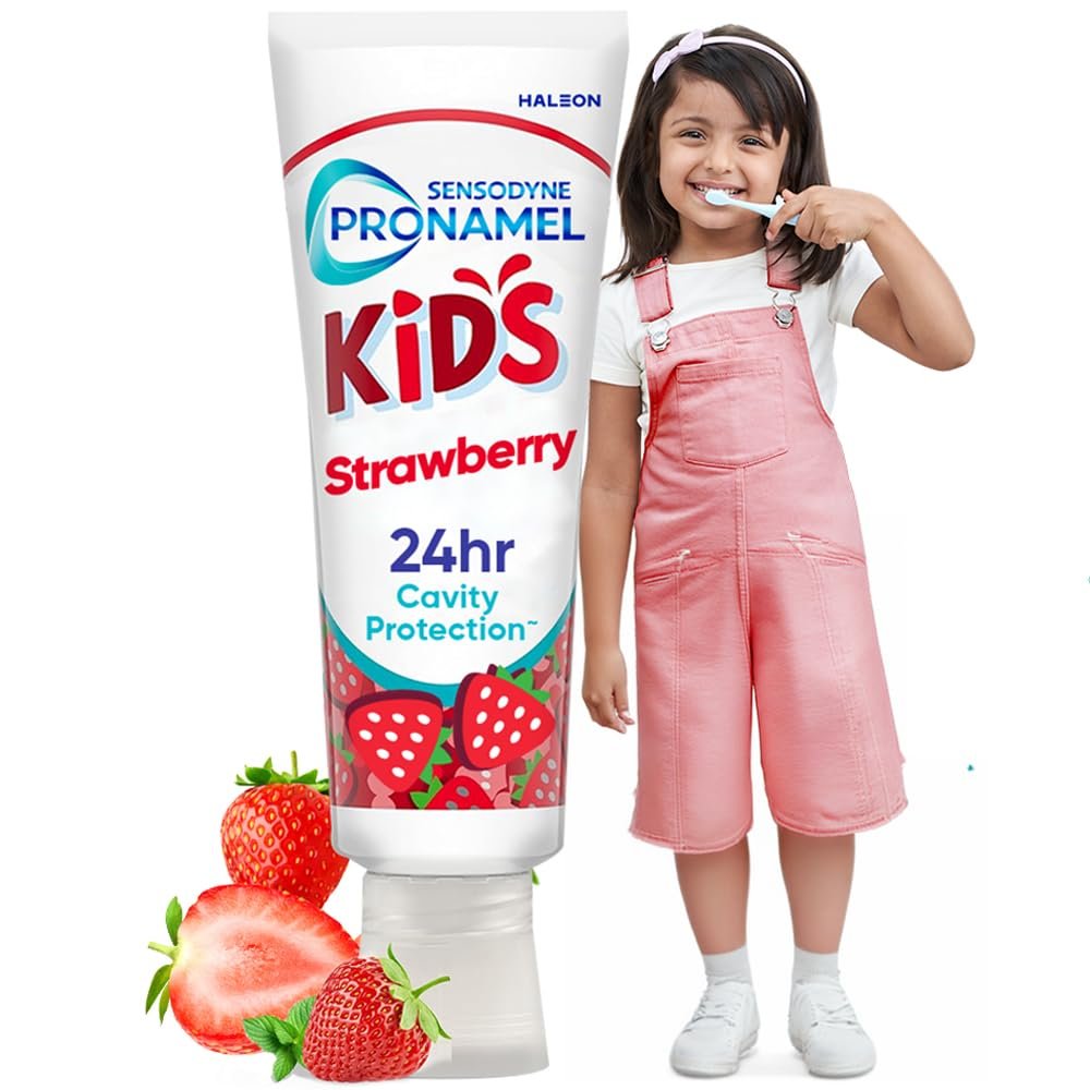 Sensodyne Pronamel Kids Toothpaste for 2+ yrs | 24Hr Cavity Protection | Strawberry Flavour | IDA Approved | Kids Paste | SLS-Free, Sugar & Paraben-Free | Non-Toxic | 100% Natural Flavour –