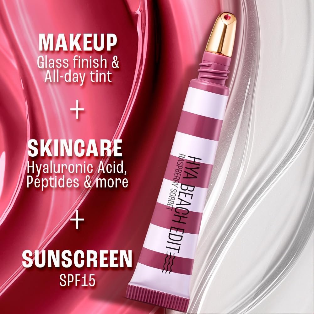 Lakme 9to5 Hya Beach Edit Lip Gloss Stain - 4 Berry Binge, Long Lasting Lip Tint, For Soft and Nourished Lips, with Linoleic Acid & Hyaluronic Acid, SPF 15, Non-Sticky and Lightweight, 10 ml thumbnail