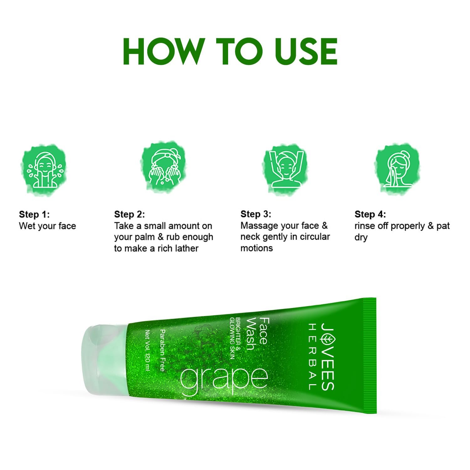 Jovees Herbal Grape Face Wash With Grape Seed & Orange Peel Extracts | For Brighter & Glowing Skin | Reduces Uneven Skin Tone & Fine Lines | For All Skin Types 120ml thumbnail