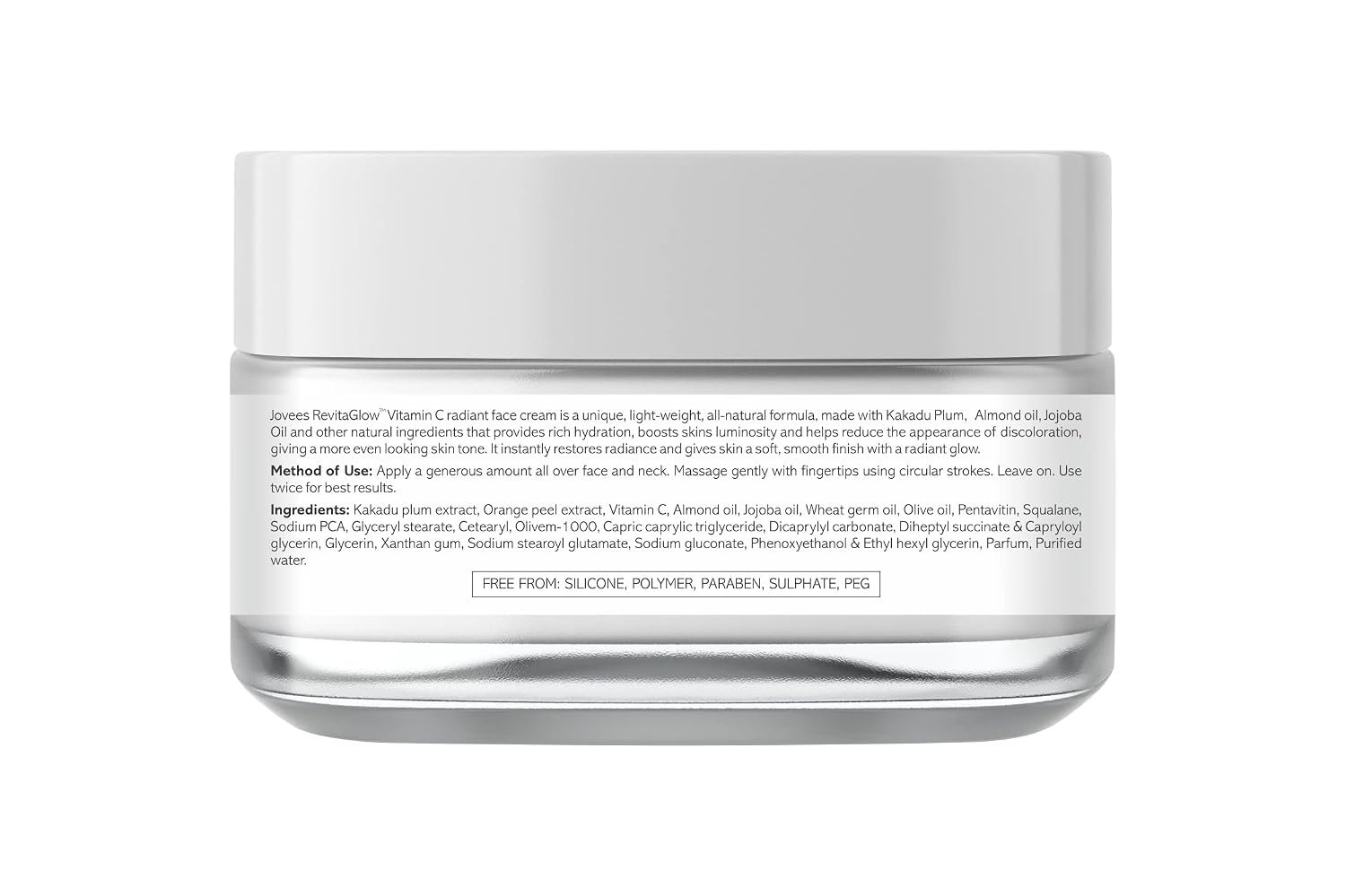 Jovees Herbal Revita Glow Vitamin C Cream Infused with Almond & Kakadu Plum | Reduces Dark Spots, Hyperpigmentation & Fine Line Apperances | For All Skin Type 50G thumbnail