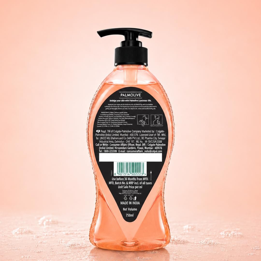 Palmolive Luminous Oil Rejuvenating Body Wash,750ml Pump Bottle, 100% Natural Fig Oil & White Orchid Extracts For Soft & Radiant Skin, PH Balanced Bodywash, Free Of Parabens And Silicones thumbnail