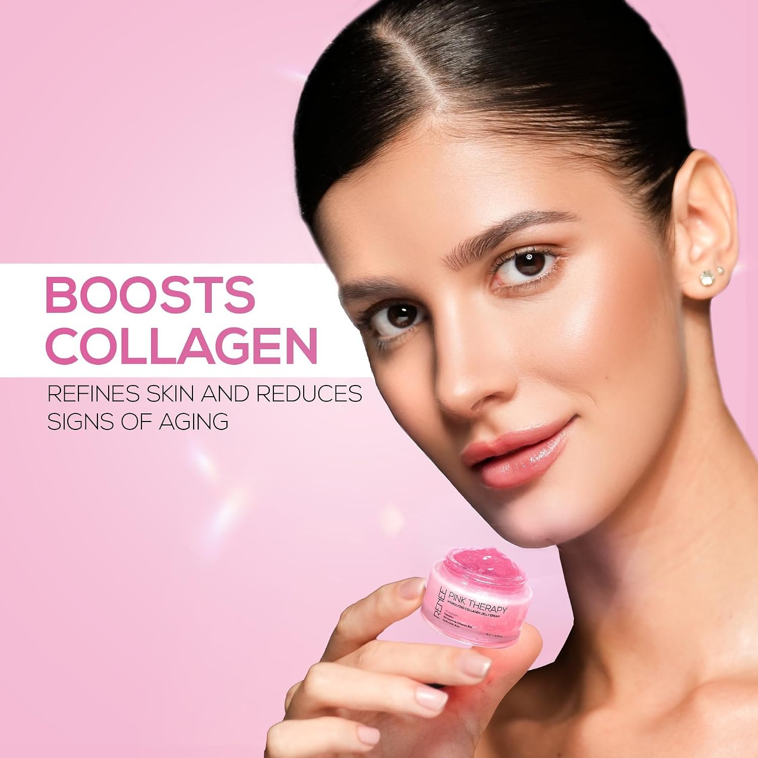 RENEE Pink Therapy Hydrolyzed Collagen Overnight Sleep Jelly Mask, 15 gm Hydrates, Repairs, Smoothens & Plumps Skin, Peptides, Niacinamide, Hydrolyzed Collagen Enriched thumbnail