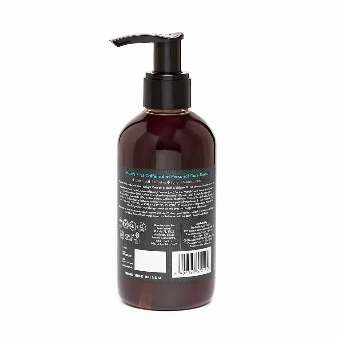mCaffeine Coffee Body Wash with Cocoa | De-Tan & Deep Cleansing | Enriched with Vitamin E & in Energizing Aroma of Chocolate | Shower Gel | 200ml thumbnail