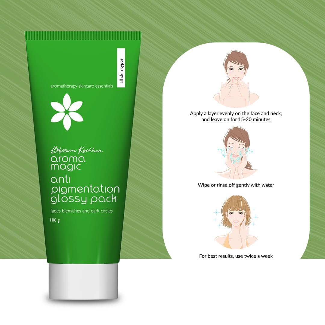 Aroma Magic Anti Pigmentation Glossy Face Pack| 5 powerful natural extracts |Fade Pigmentation,Blemishes & Dark circles |Radiant & Natural Glow |for Men & Women |All Skin Types|100gm thumbnail