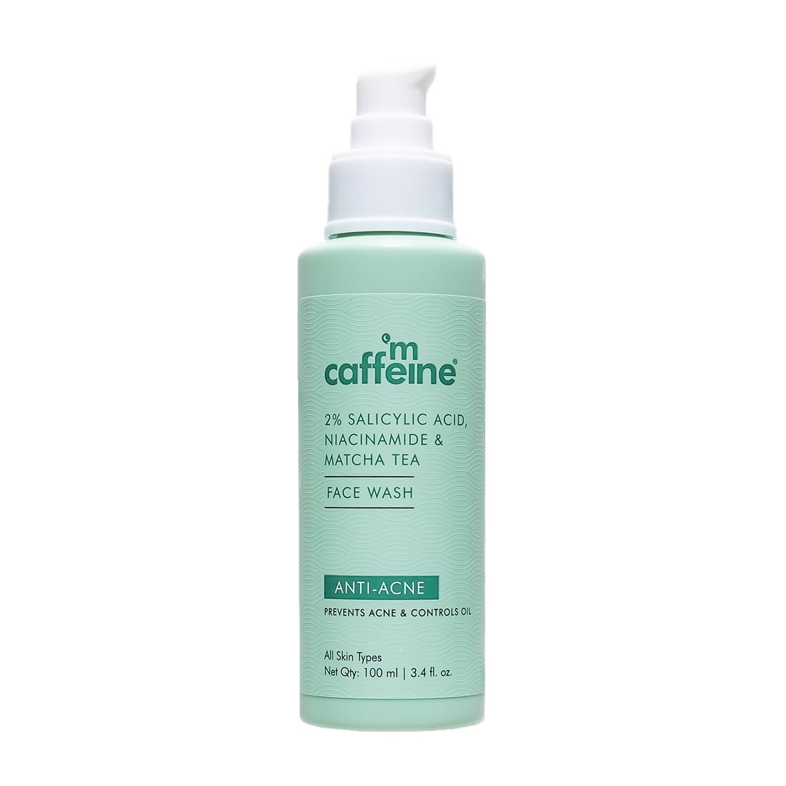 mcaffeine 2% Salicylic Acid Niacinamide & Matcha Tea Face Wash|Anti Acne Cleanser For Pimples|Suitable For Acne Prone & Oily Skin|Fights 99% Bacteria| Face Wash For Women And Men-100 Ml
