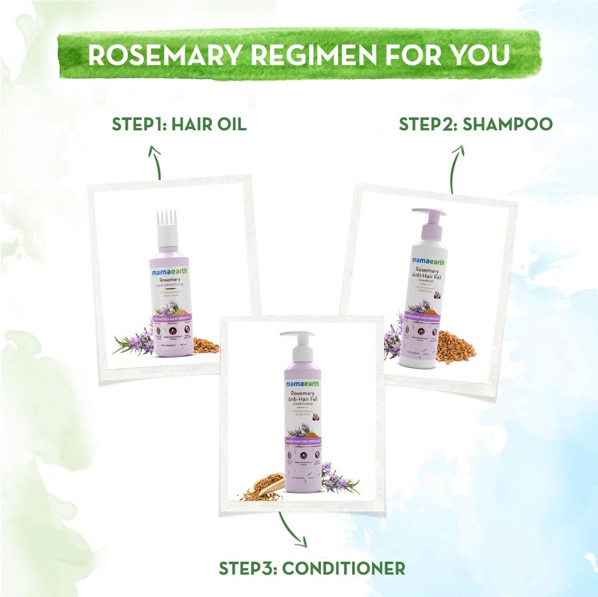 Mamaearth Rosemary Hair Growth Oil with Rosemary & Methi Dana for Promoting Hair Growth - 150 ml thumbnail