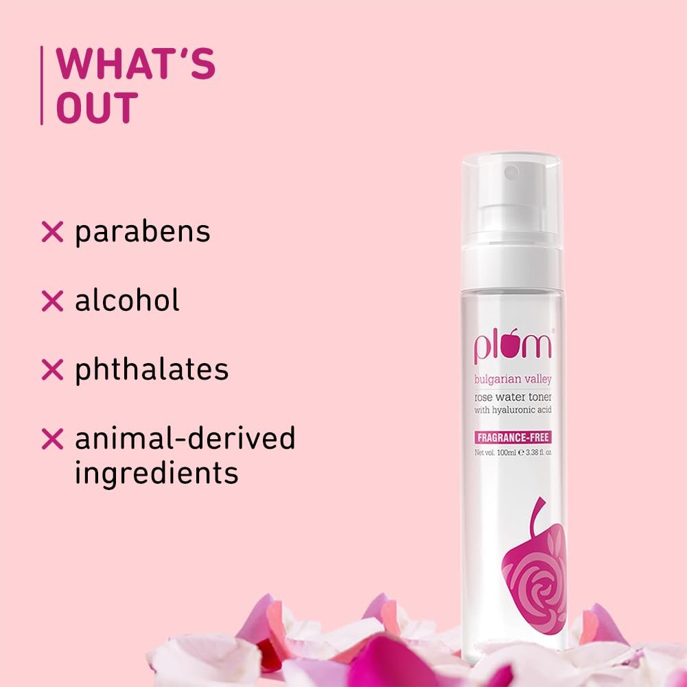 Plum Bulgarian Valley Rose Water Face Toner | for Oily Acne Prone Dry Combination Skin | Women & Men | 100ml thumbnail