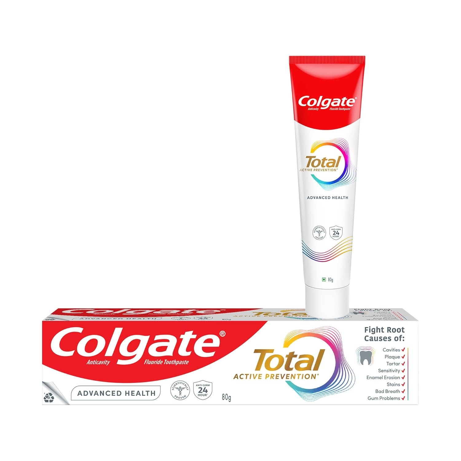 Colgate Total 80gm Advanced Health Antibacterial Toothpaste, Stronger 12-Hour Anti-Germ Protection, Enamel Protection for Whole Mouth Health thumbnail