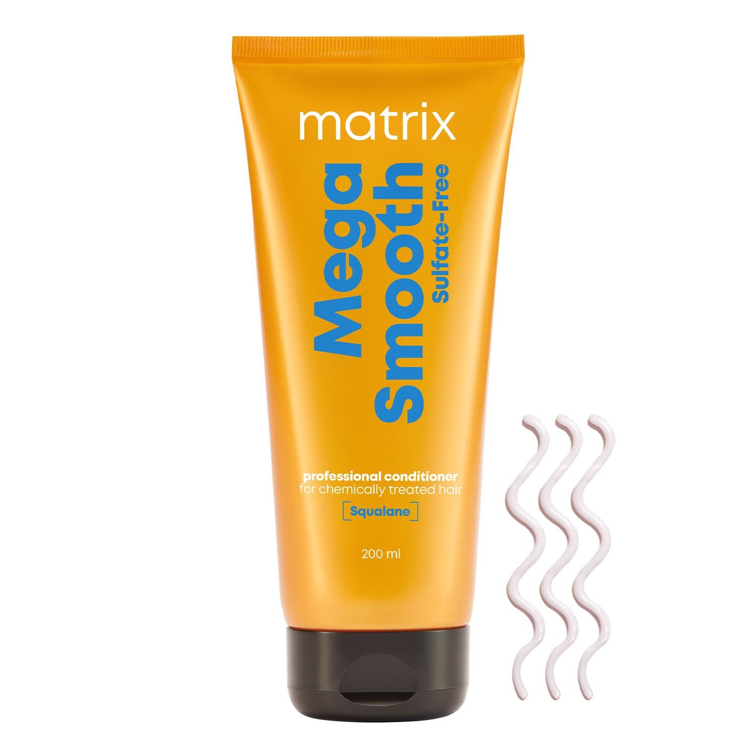 Matrix Professional Mega Smooth Sulfate-free Conditioner with Squalane and Bonding Blend for Gentle Care and Bond Repair | Smoothens Hair | Safe for Chemically Treated Hair | 200ml