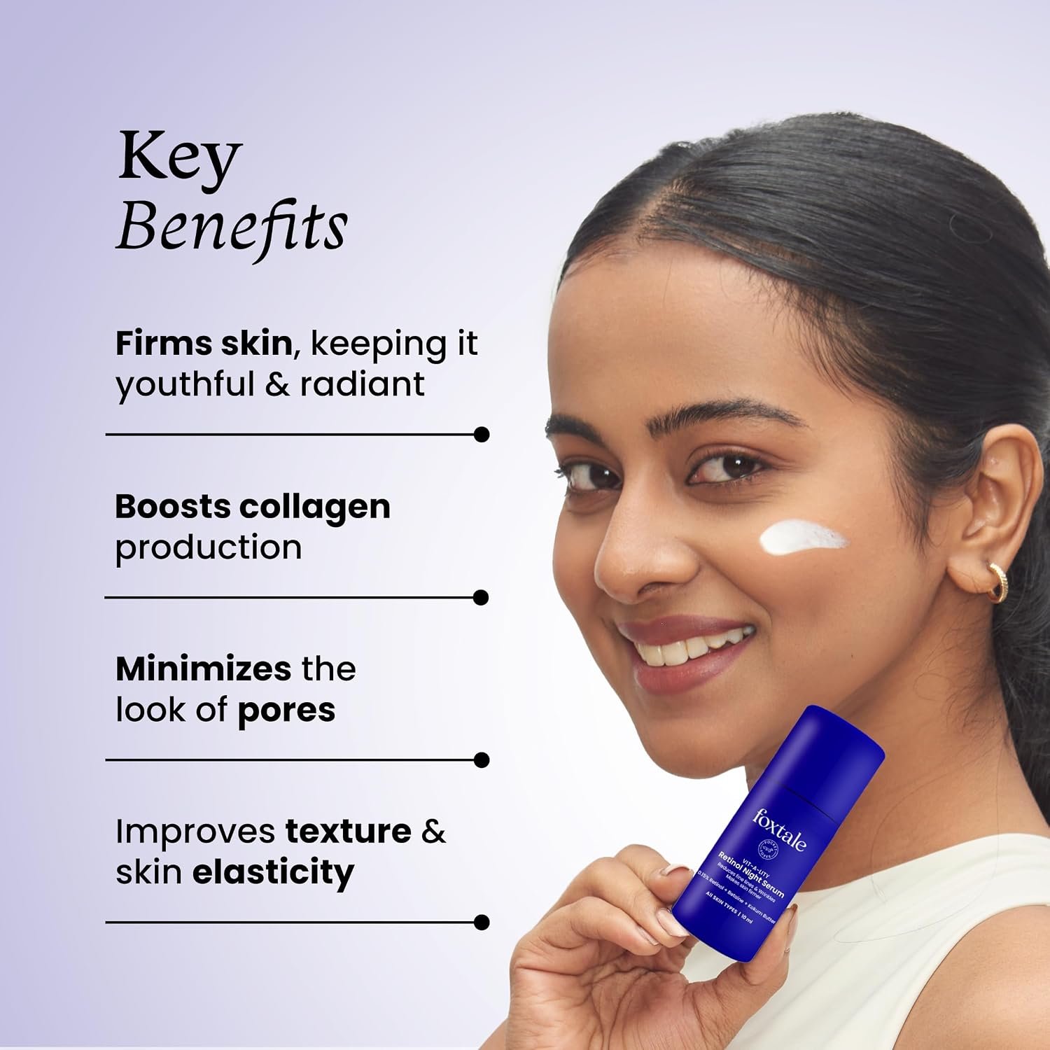 Foxtale 0.15% Beginner Friendly Retinol Night Serum | Anti-Aging Night Cream | Reduces Fine Lines and Wrinkles | No Purging | For Younger-looking Skin | Men & Women | All Skin Types - 10 ml thumbnail