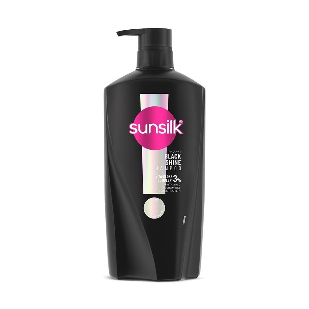Sunsilk Radiant Black Shine Shampoo 650 ml || Infused with 3% VITA-GLOSS COMPLEX* || Gives Glass Shine Hair thumbnail