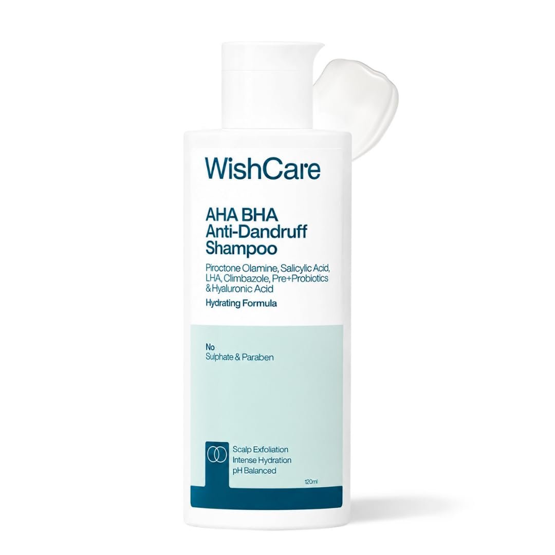 WishCare Hydrating Anti Dandruff Shampoo | 100% Dandruff Reduction | Removes Flakes & Hydrates Scalp | Proven Clinically | For Women And Men | 120ml