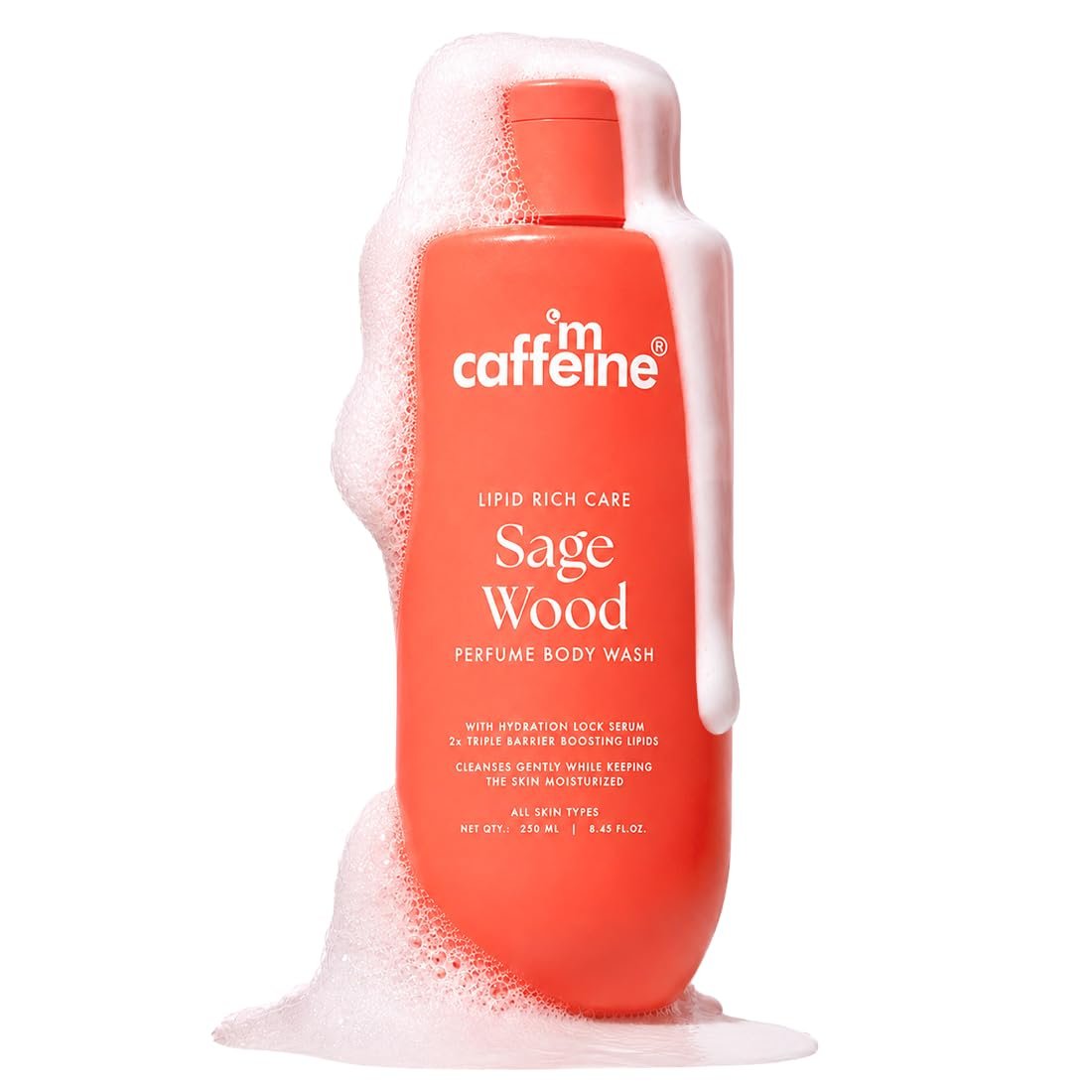mCaffeine Deep Nourishing Milky Body Wash | Glycerin & Betaine for Soft & Smooth Skin | Sage Wood-Citrus Musky  Fragrance |
