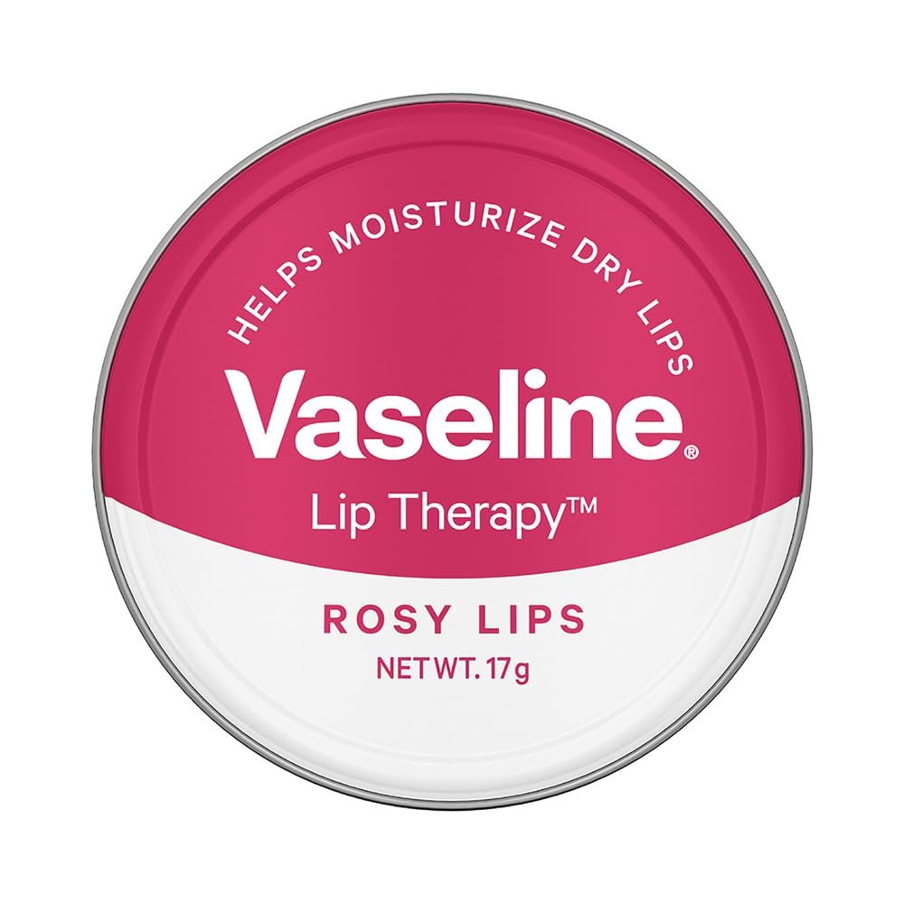 Vaseline Lip Tins Rosy Lips, 17 g | Provides Hydration, Sheer Pink Tint & Glossy Shine