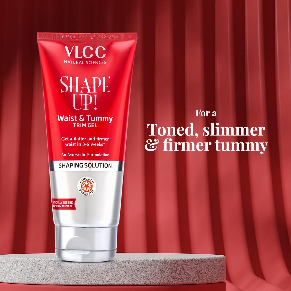 VLCC Shape Up Waist & Tummy Trim Gel - 200g | For a Flatter and Firmer Waist | Helps tone Muscles and Stubborn Fat | Helps break down Cellular Fat thumbnail