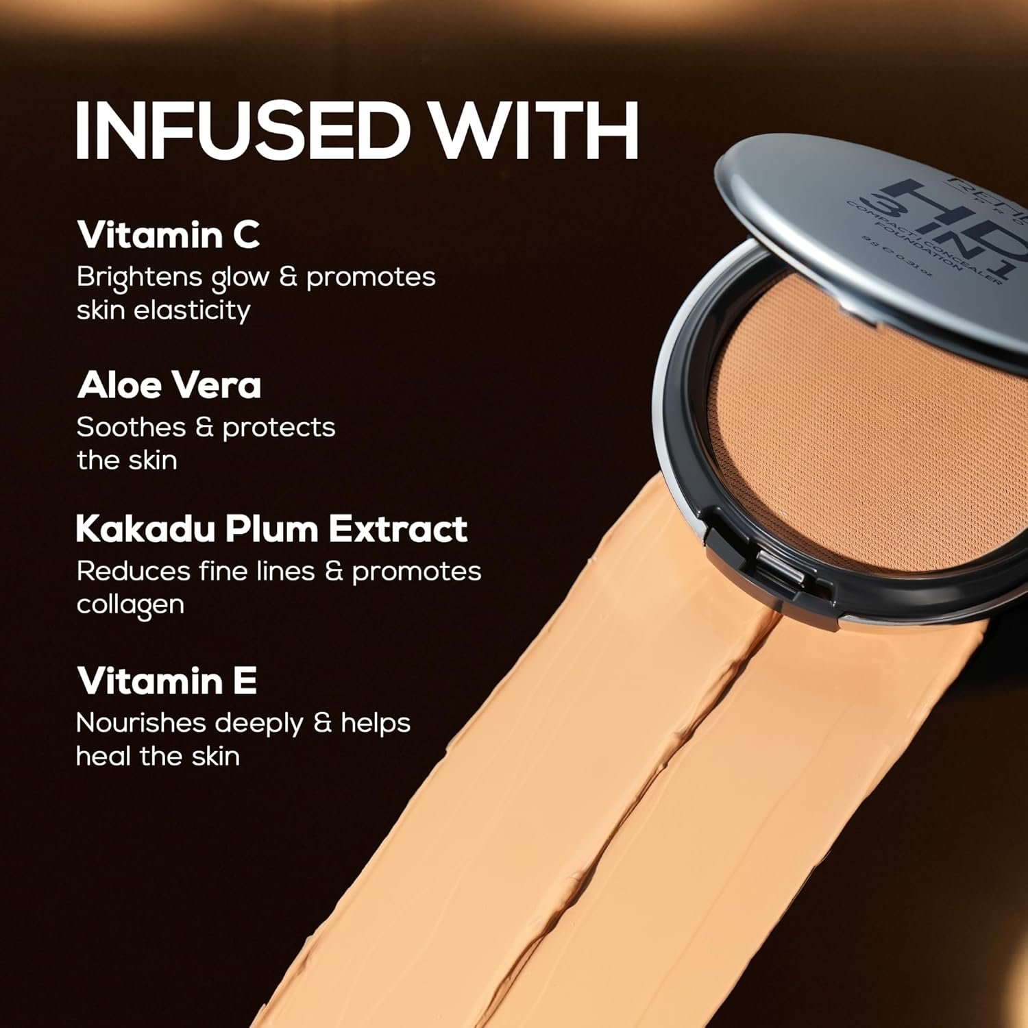 RENEE PRO HD 3 In 1 Compact, Concealer, Foundation - Soie, SPF 20, Matte Finish, High Coverage, Ultralight & Silky Smooth Finish, Enriched With Vitamin E, C & Aloe Vera - 9 Gm thumbnail