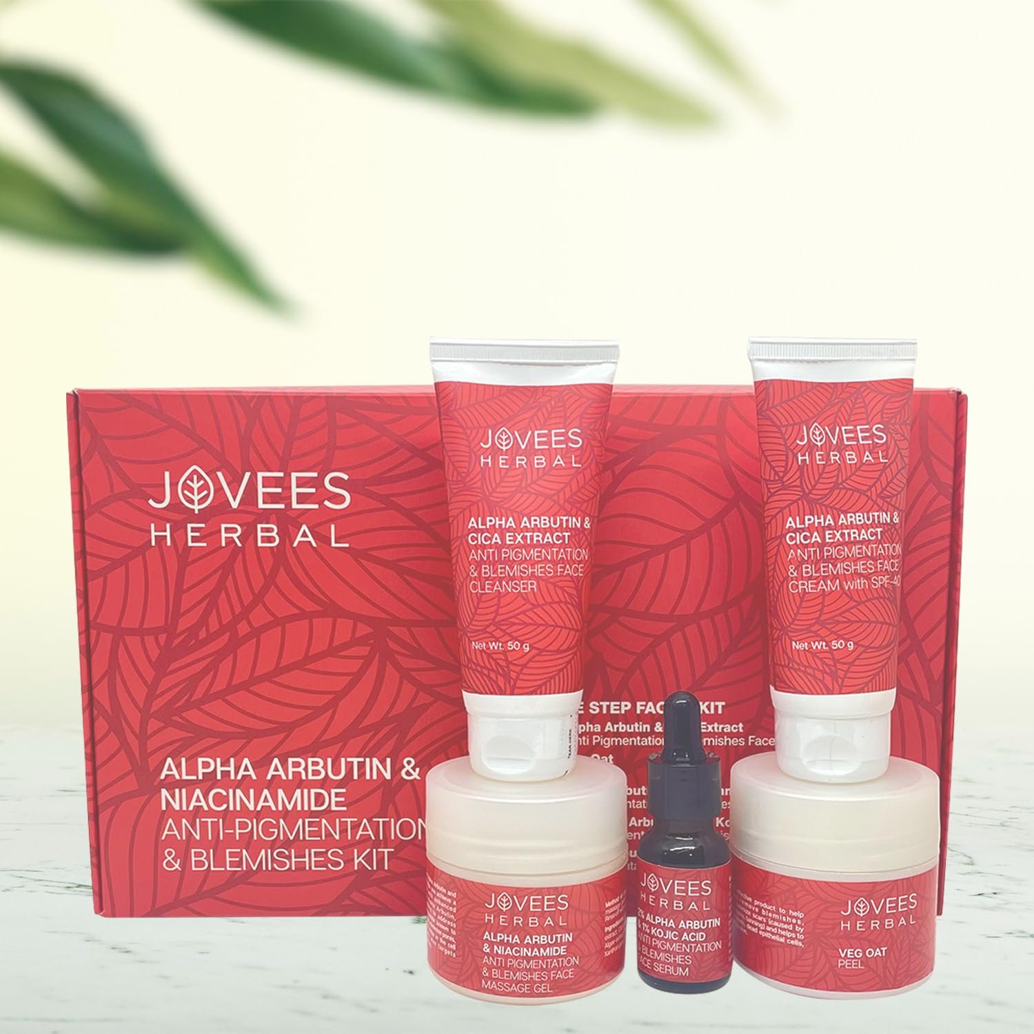 Jovees Herbal Alpha Arbutin & Niacinamide Anti Pigmentation & Blemishes Facial Kit For Pigmentation, Blemishes & Improves Uneven Skin Tone with 5 Easy Steps- Multiple Use thumbnail