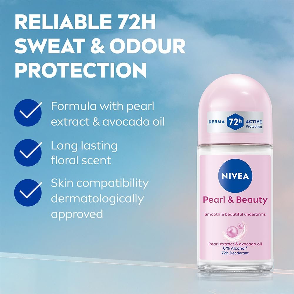 NIVEA Pearl and Beauty Deo Underarm Roll On 50ml thumbnail