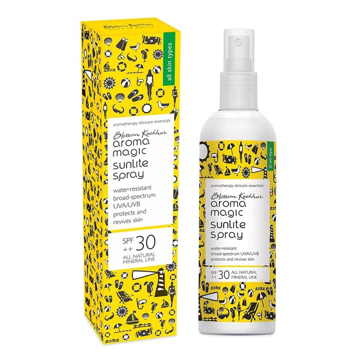Aroma Magic Sunlite Mineral Sunscreen Spray SPF 30++ | Zinc Oxide Sun Protection | Anti-Aging, Non-Greasy & Water Resistant | Vitamins B5 C E | All Skin Types | 100ml thumbnail