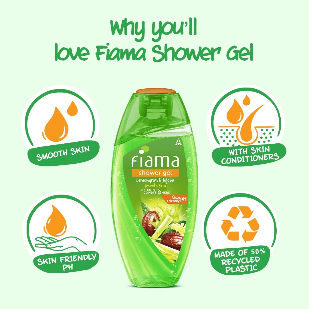 Fiama Body Wash Shower Gel Lemongrass & Jojoba, 250ml, Body Wash for Women and Men with Skin Conditioners for Smooth Skin & Gentle Exfoliation, Suitable for All Skin Types thumbnail