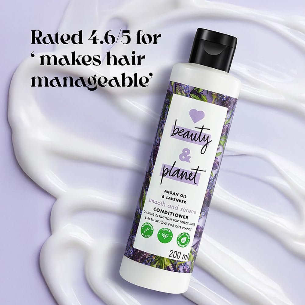 Love Beauty & Planet Argan Oil and Lavender Paraben Free Smooth and Serene Conditioner|No Parabens| No Dyes| 200ml thumbnail