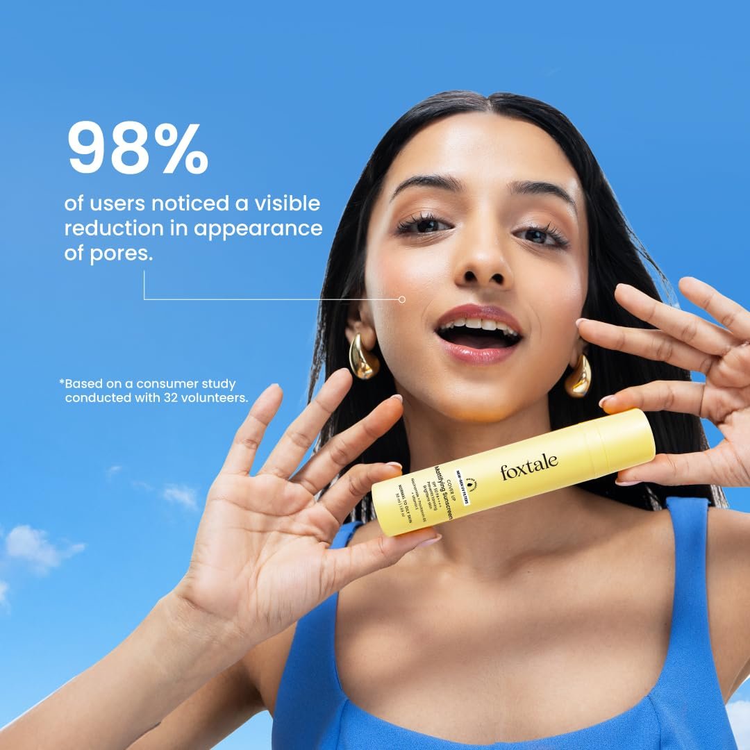 Foxtale SPF 50 PA++++Gel-Cream Sunscreen for Oily Skin with Niacinamide | Oil free, UVA UVB Protection, Prevents Tan | Lightweight, Pore-minimising, No White Cast | All Skin Type - 50ml thumbnail