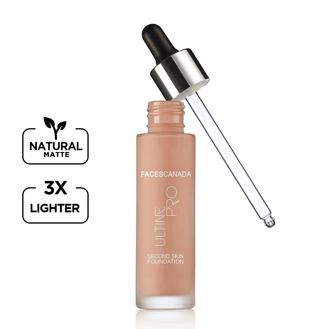 FACESCANADA Ultime Pro Second Skin Foundation - Beige 03, 30ml | Lightweight Anti-Ageing Serum Foundation | Medium To High Coverage | SPF 15 | Non-Oily thumbnail