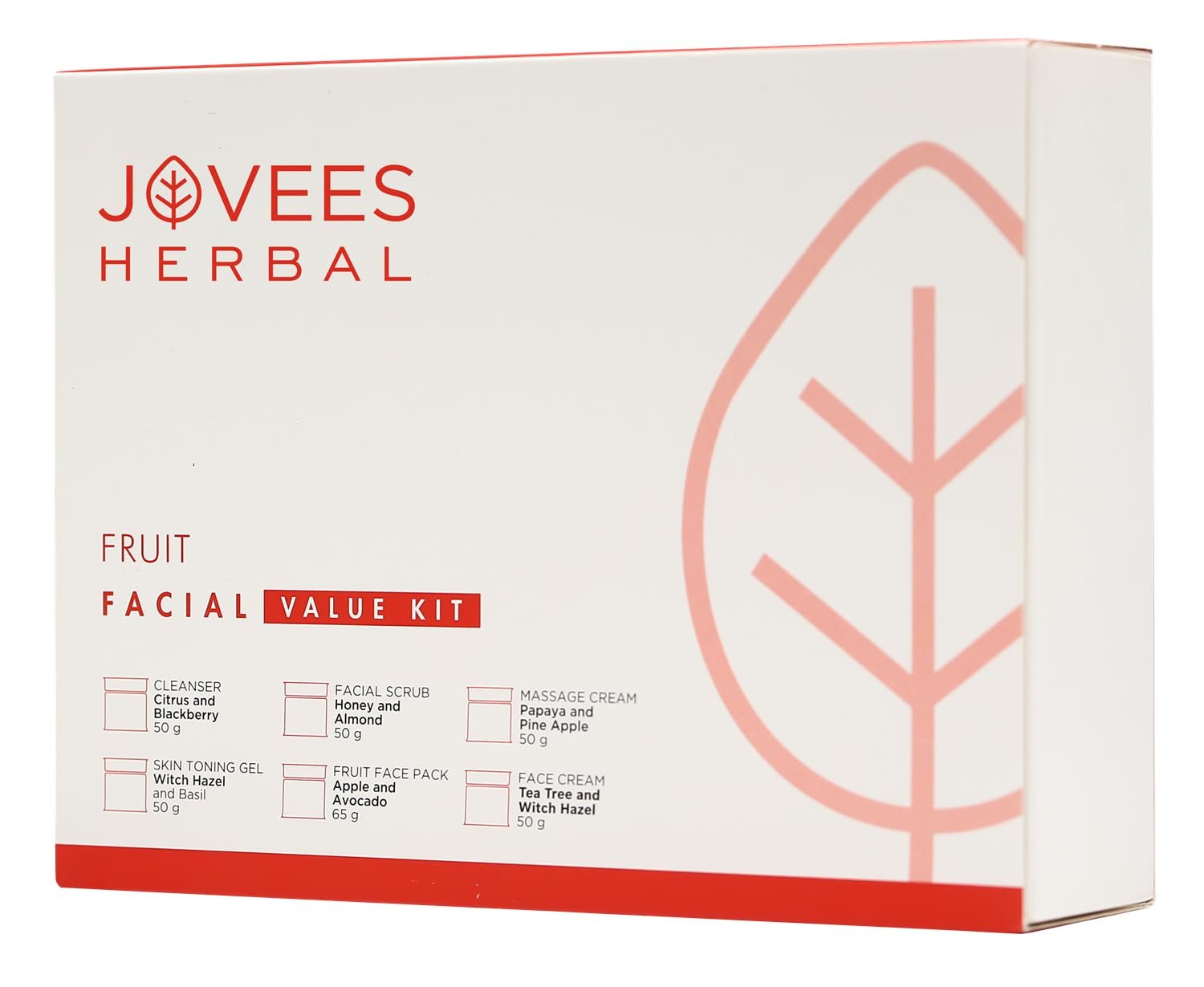 Jovees Herbal Fruit Facial Kit For Hydrated Skin, Reduces Fine Lines, Tanning & Dullness With 6 Easy Step | Kit for Enhance Natural Glow 315g (Multiple Use) thumbnail
