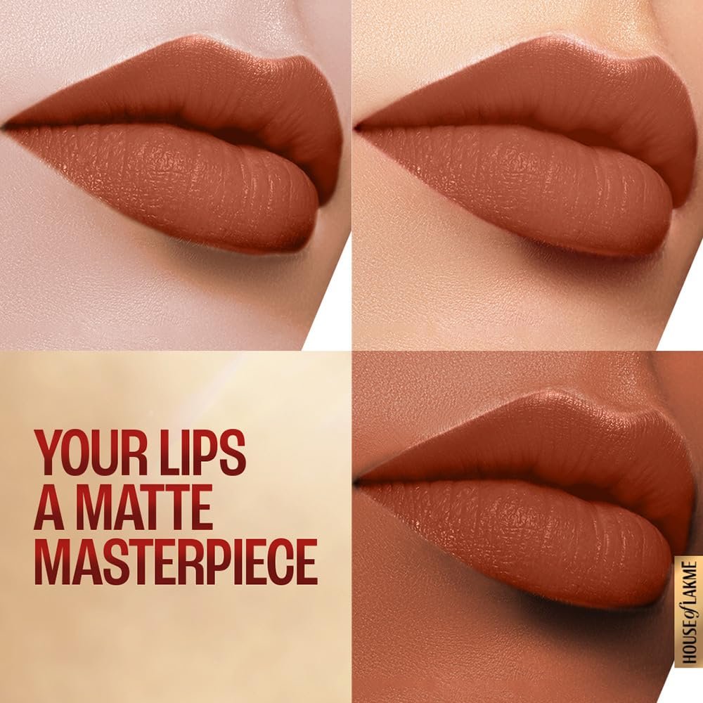 LAKMÉ Powerplay Priming Matte Lipstick, Smooth Matte Finish Caramel Latte, 3.6g thumbnail
