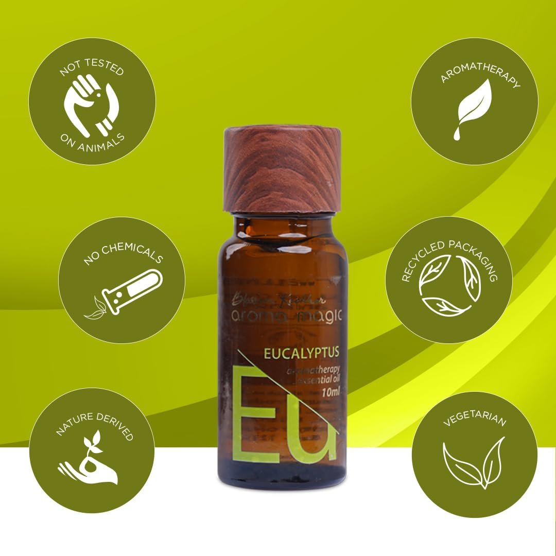 Aroma Magic Eucalyptus Essential Oil – Pure Eucalyptus Globulus | Clears Congestion, for Dandruff & Aches – 10ml thumbnail