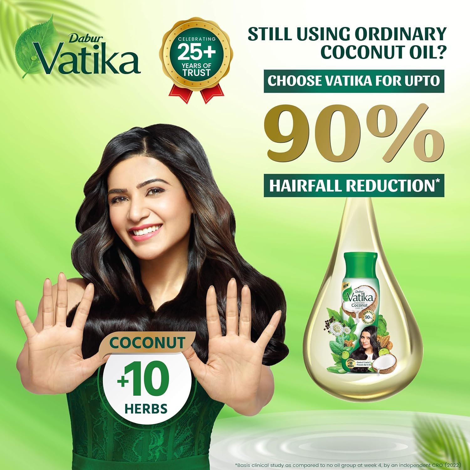 Dabur Vatika Enriched Coconut Hair Oil - 275 ml | For Strong, Thick & Shiny Hair | Controls Dandruff | Prevents Dull & Damage | Good for Scalp Health | Enriched with 10 Herbs thumbnail